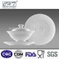 5"White bone china soup bowl with lid